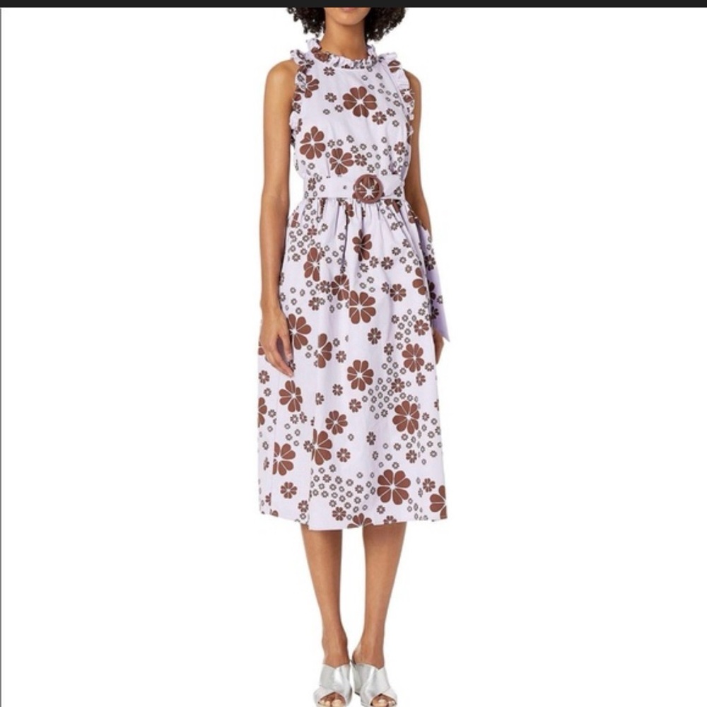 kate spade Lavender and Brown Floral Midi Dress